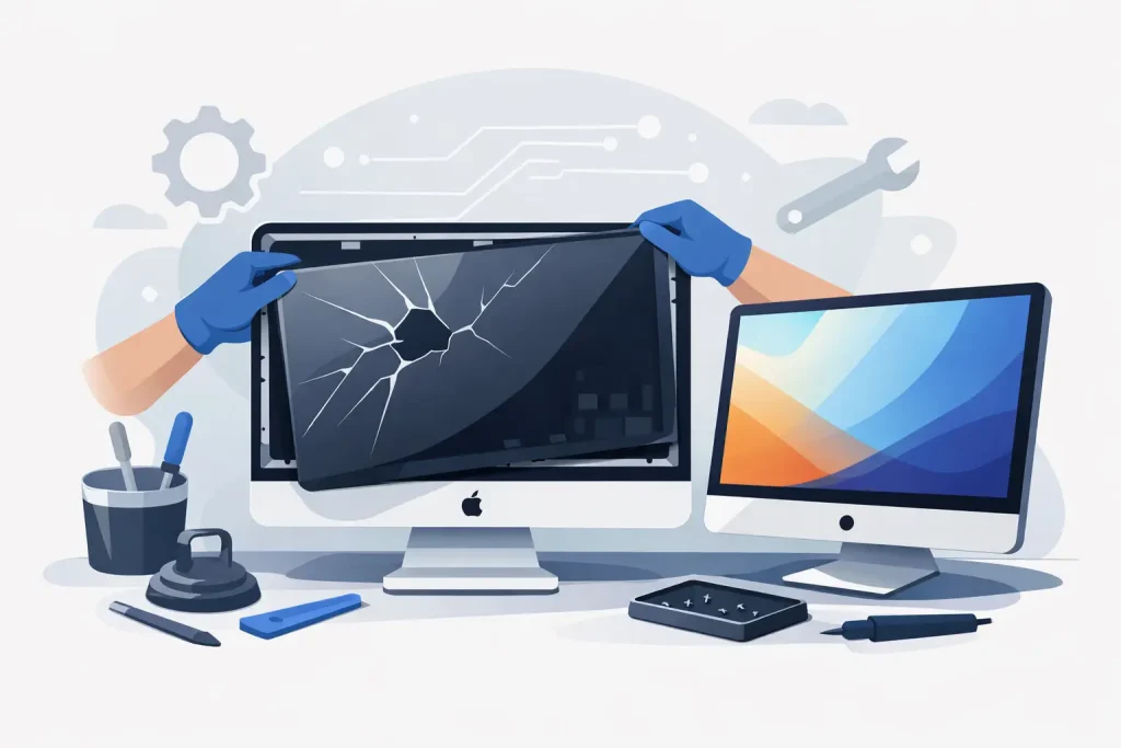 Guia de troca de tela iMac sem erro