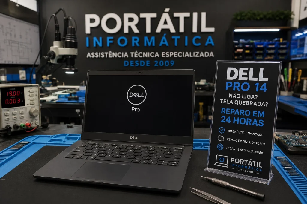 Dell Pro 14 Não Liga? Tela Quebrada? Reparo Técnico em 24 Horas na Pampulha