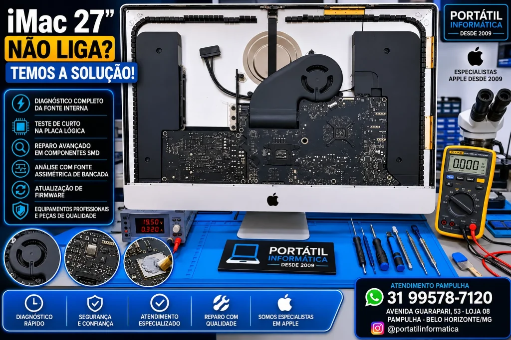iMac 27 Não Liga? Diagnóstico e Reparo Profissional