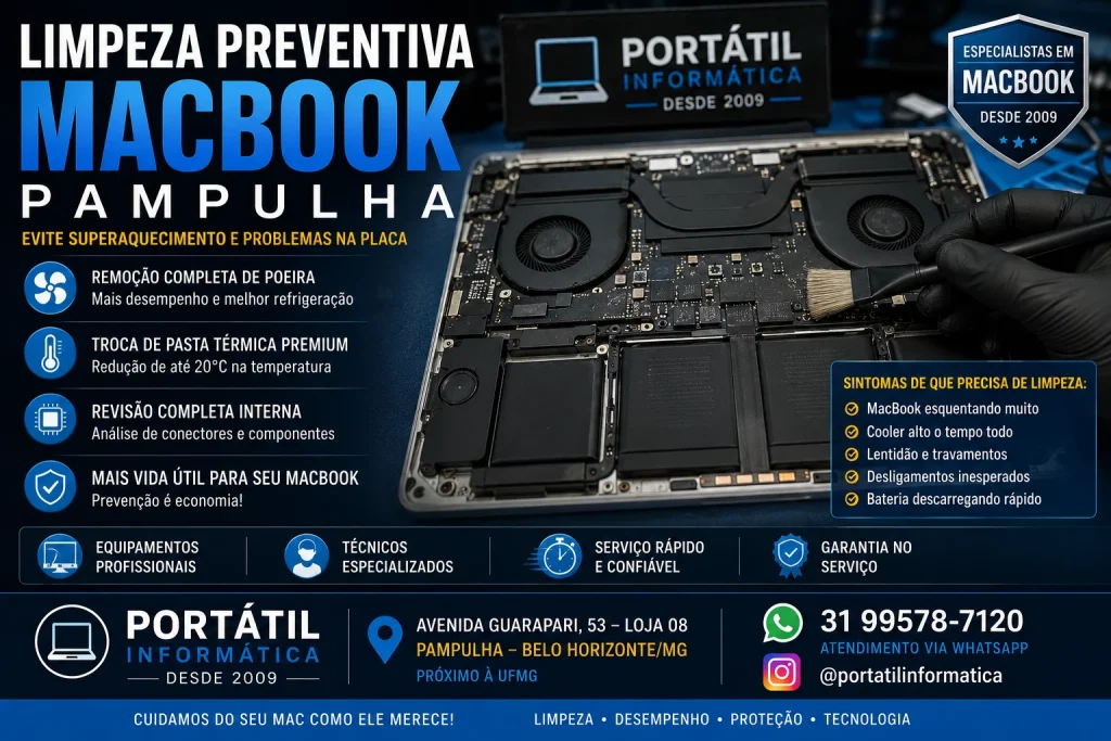 Limpeza Preventiva MacBook Pampulha - Portátil Informática